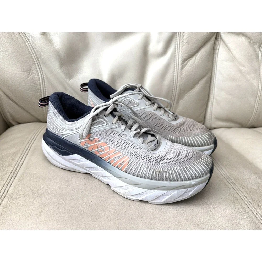Hoka Bondi 7 Womens Size 9.5 Athletic Running Shoes Sneakers